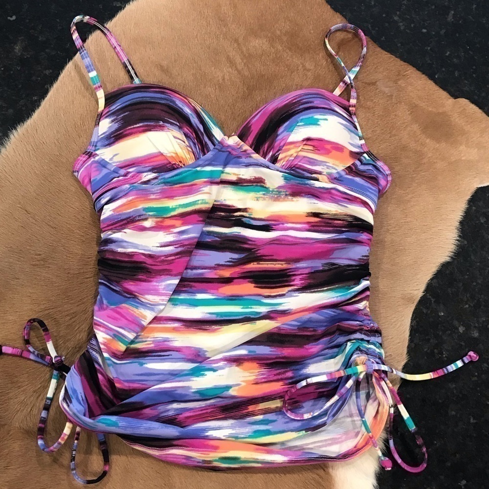Love your Assets Spanx Rauched Tankini Top Small